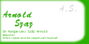 arnold szaz business card