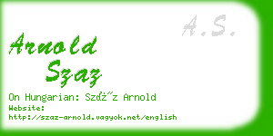 arnold szaz business card